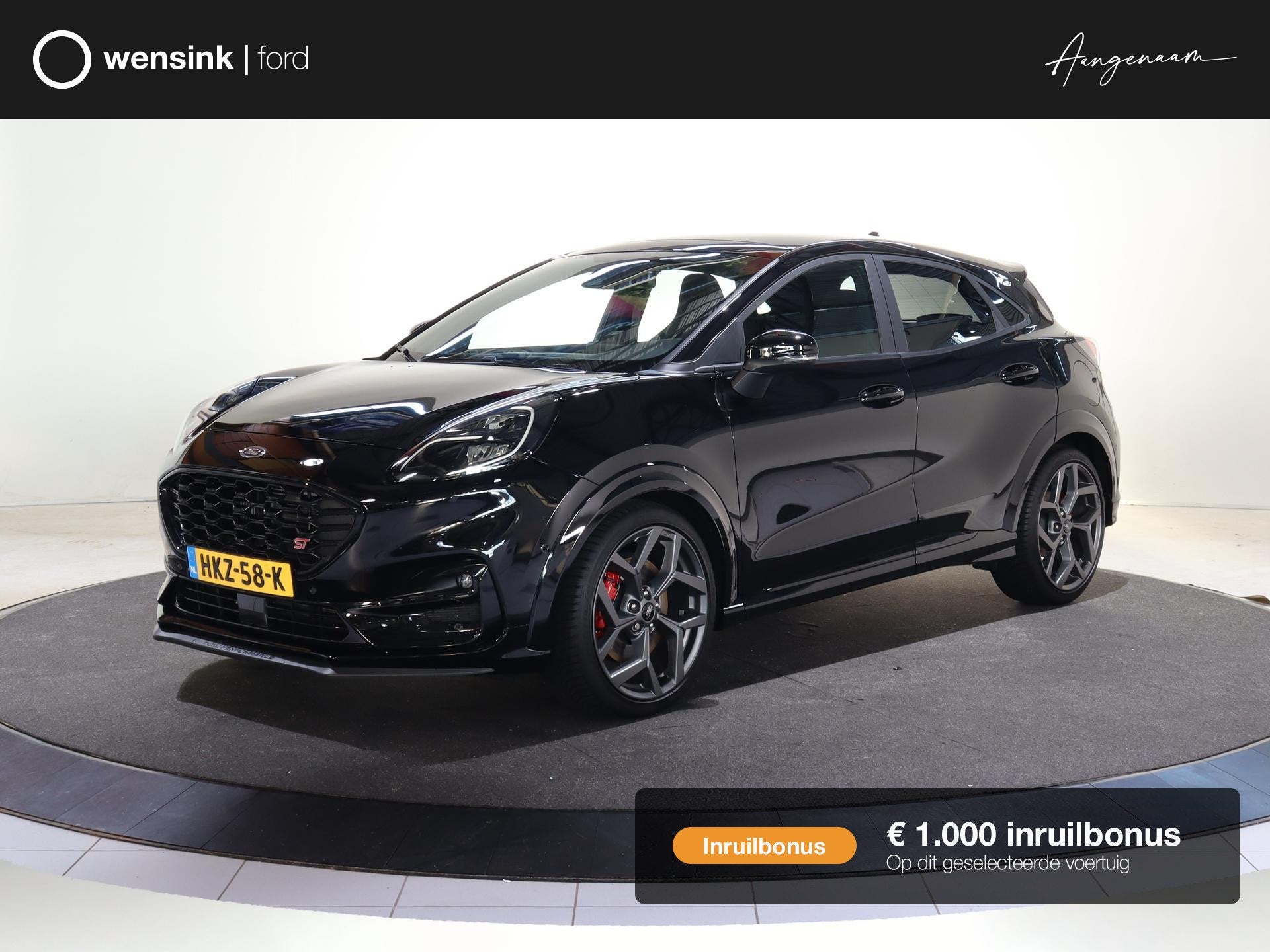 Ford Puma 1.0 EcoBoost Hybrid ST-X | Panoramadak | Winterpak, Auto's, Ford, Euro 6, Leder en Stof, Zwart, Bedrijf