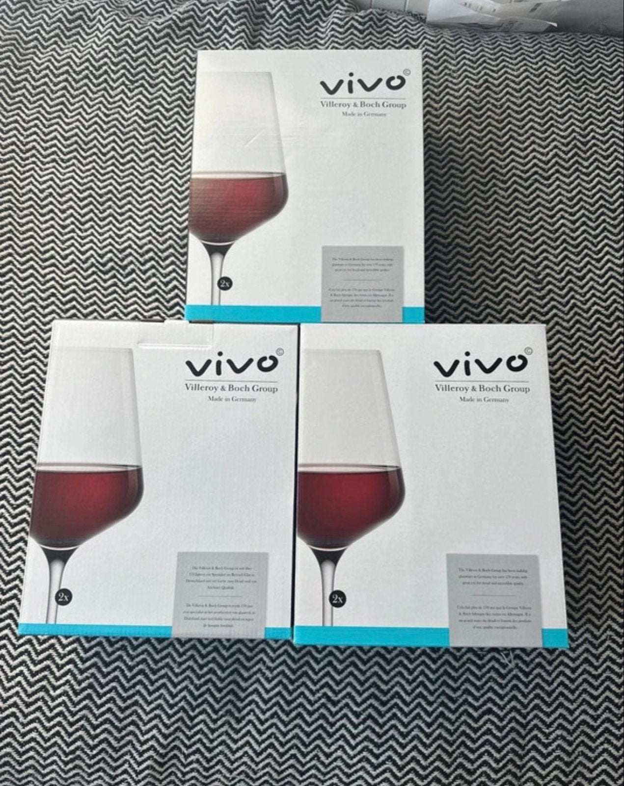 6 Nieuwe Vivo Villeroy & Boch Rode Wijnglazen, Ophalen, Nieuw, Glas, Overige merken