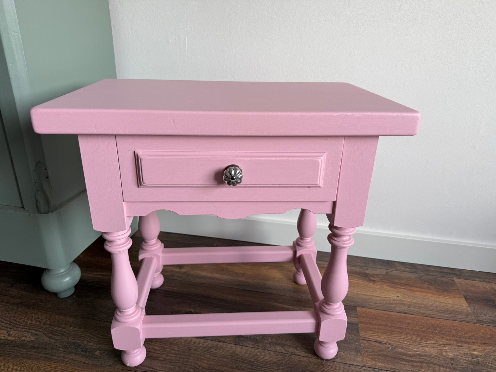 Roze halkastje nachtkastje, Ophalen, Gebruikt, 45 tot 65 cm, Minder dan 55 cm