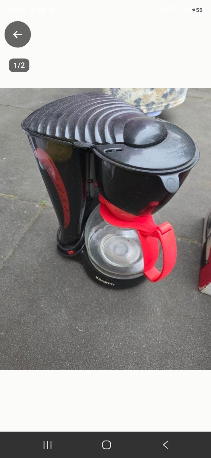 Zanetti Koffiezetapparaat - Zwart/Rood, Gebruikt, Koffiemachine, Gemalen koffie, Ophalen of Verzenden