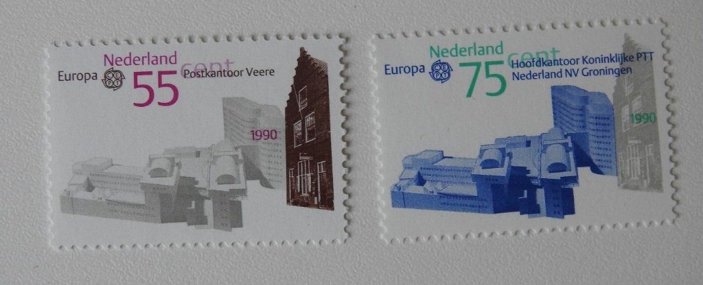 2 postzegels Nederland – Europa 1990, Verzenden, Na 1940, Postfris