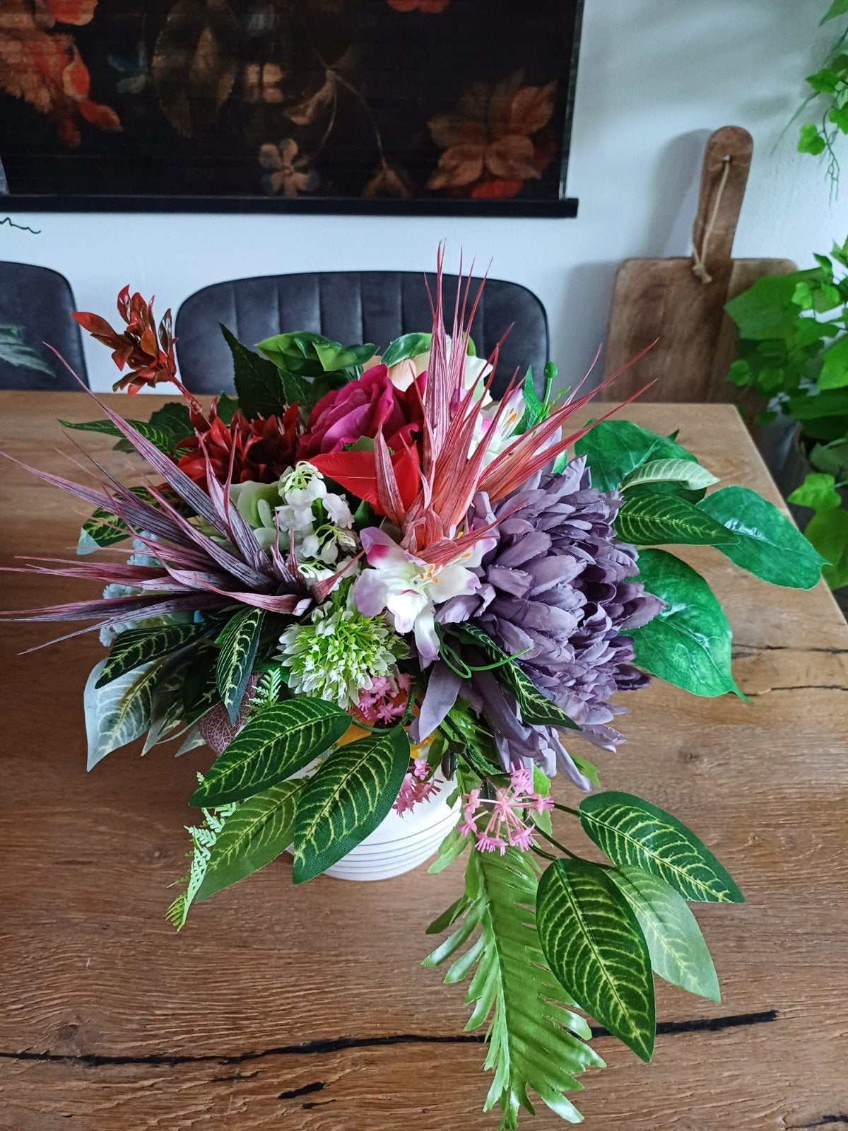 Prachtig nieuw biedermeier zijden bloemen boeket, Ophalen of Verzenden