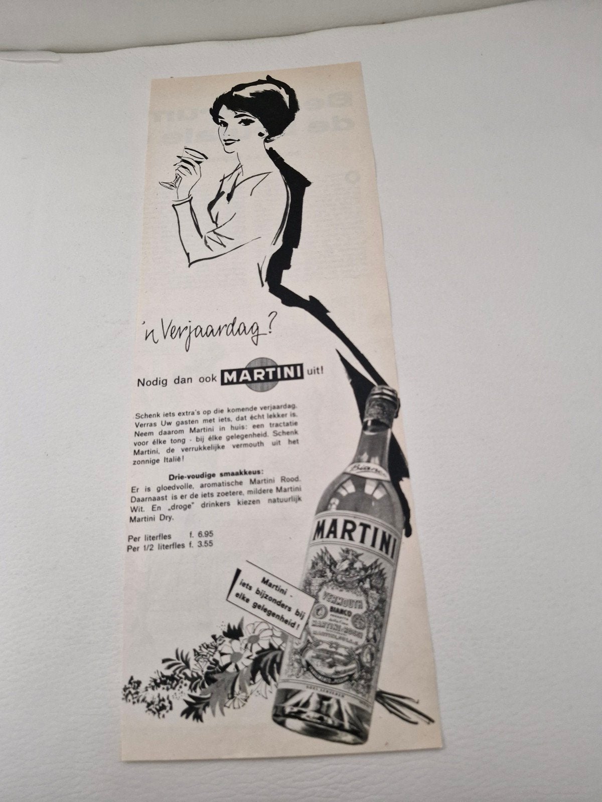 15 Vintage Martini Advertenties - 32x12 cm, Ophalen of Verzenden, Gebruikt, Reclamebord