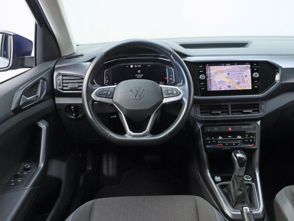 Volkswagen T-Cross 1.0 TSI Style | DSG | LED | Stoelverwarmi, Gebruikt, Blauw, Bedrijf, 3 cilinders