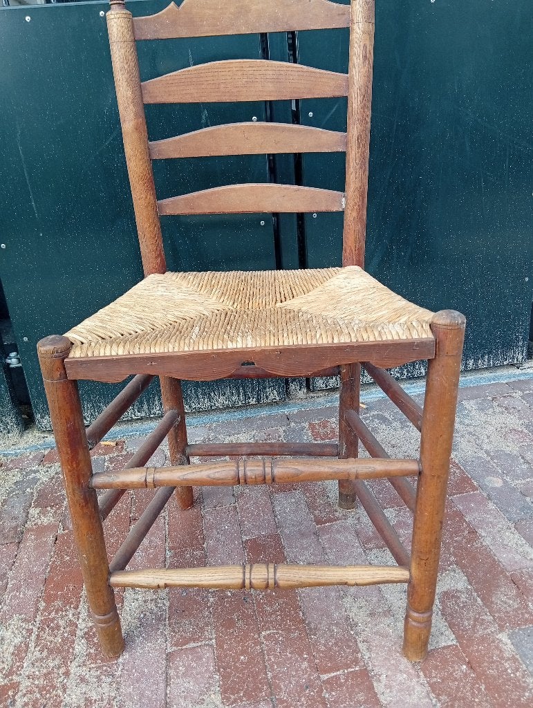 Rieten design stoelen, Huis en Inrichting, Ophalen, Gebruikt, Twee, Bruin