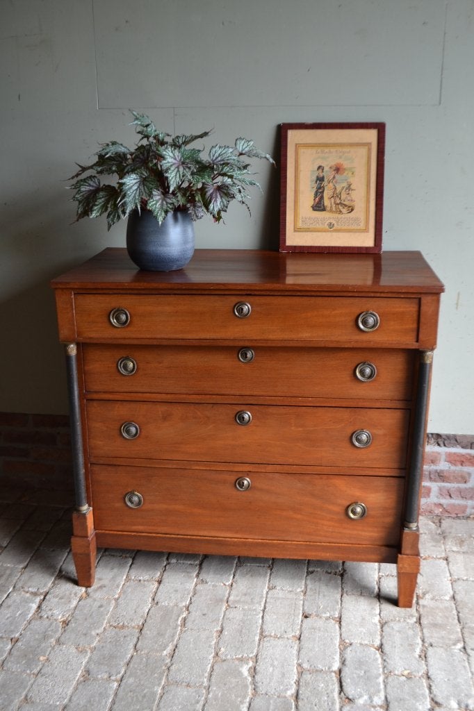 Prachtige antieke mahonie houten Empire ladekast, dressoir., Verzenden