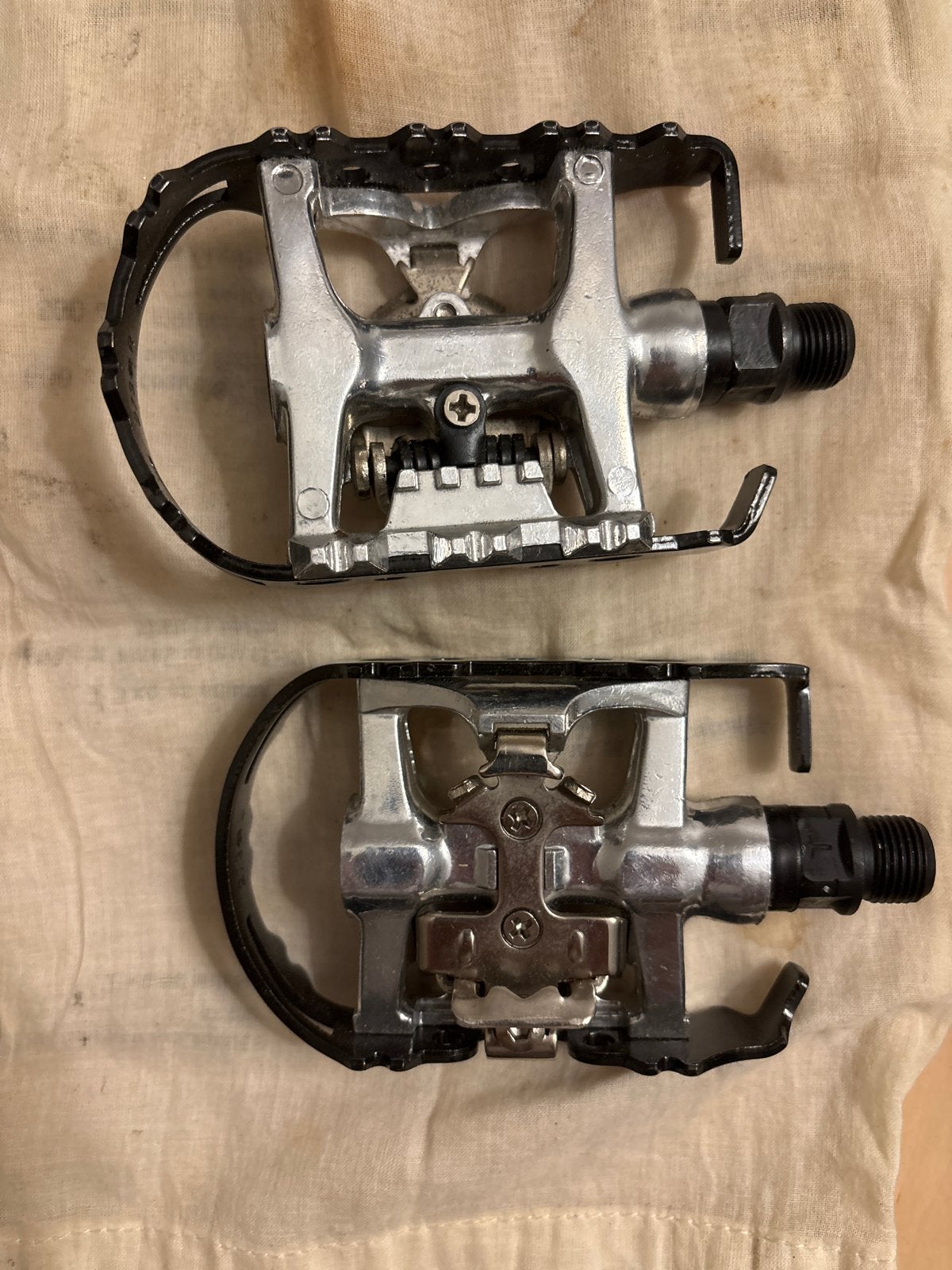 Dual sided SPD clipless mountain bike pedals, Crankstel of Pedalen, Gebruikt, Ophalen of Verzenden, Aluminium