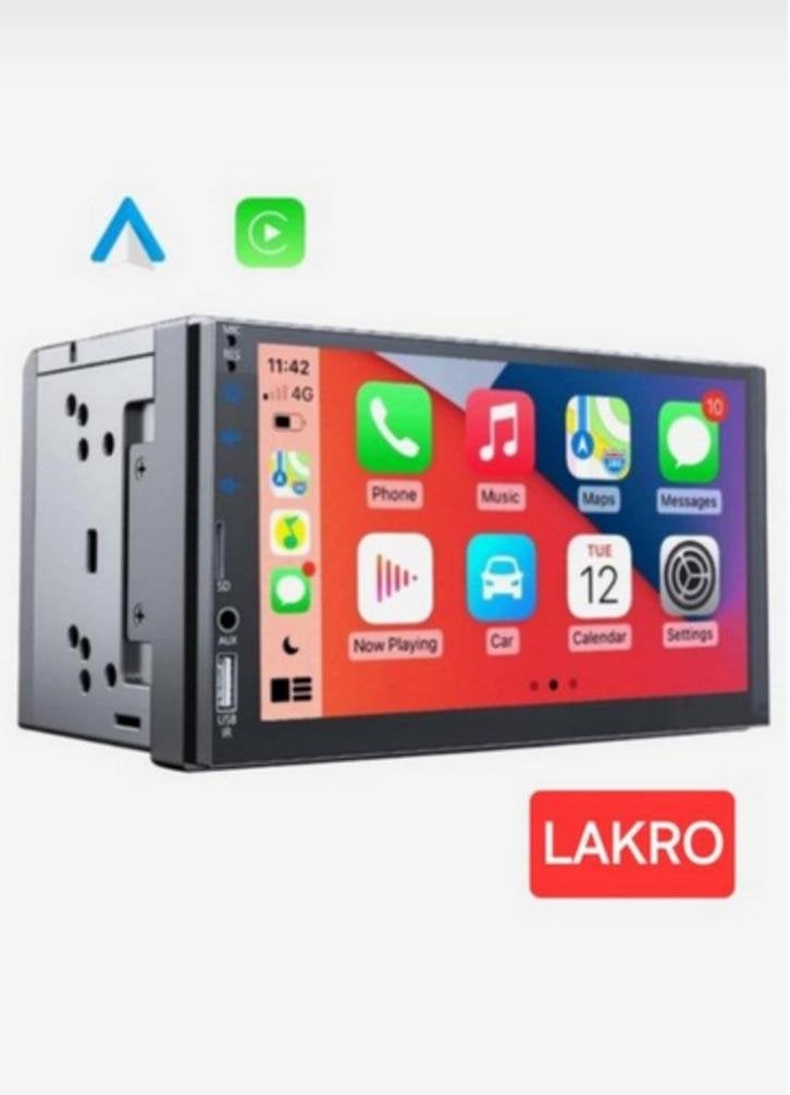 LAKRO Autoradio 2Din Universeel - Apple Carplay & Android Au, Auto diversen, Niet ingevuld, Niet ingevuld, Nieuw, Ophalen of Verzenden