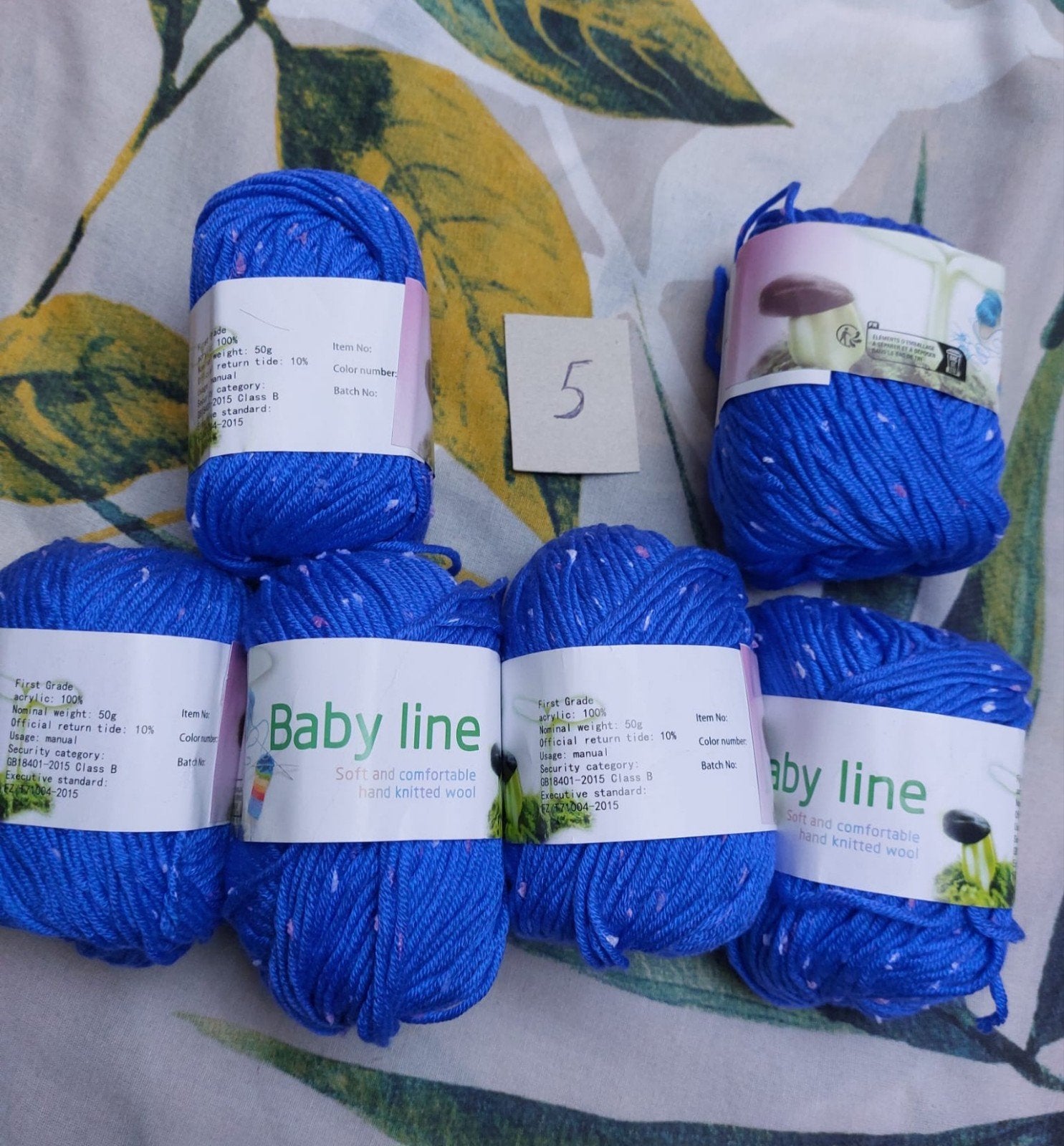 6 bollen wol blauw gemêleerd (Baby Line), Hobby en Vrije tijd, Breien en Haken, Ophalen of Verzenden, Nieuw, Breien of Haken, Wol of Garen