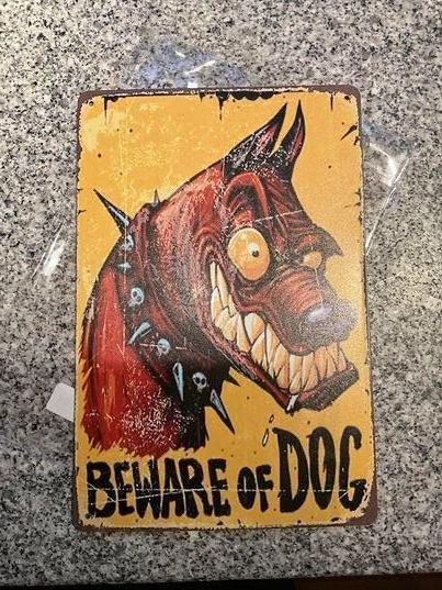 metalen bordje van Beware of Dog Hier waak ik bordje, Metalen bordje van Beware of Dog Hier waak ik bordje, Nieuw, Ophalen of Verzenden