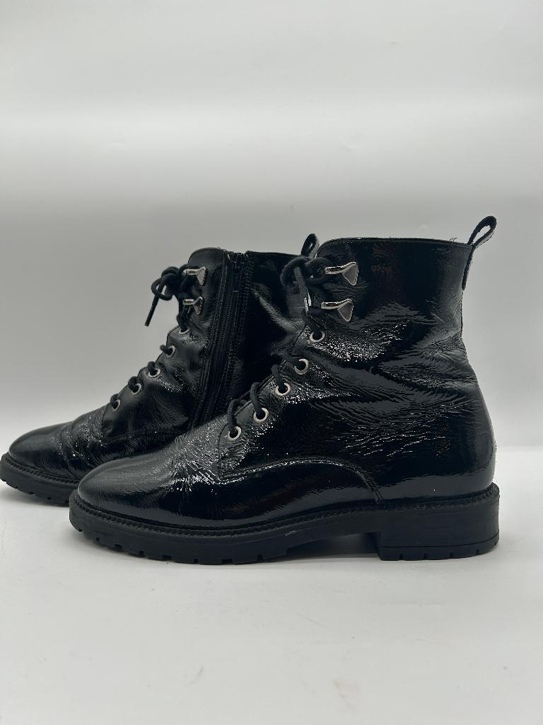 Linea Zeta, maat 38 zwarte biker boots met een mooie glans, Kleding | Dames, Schoenen, Verzenden, Zwart, Lage of Enkellaarzen