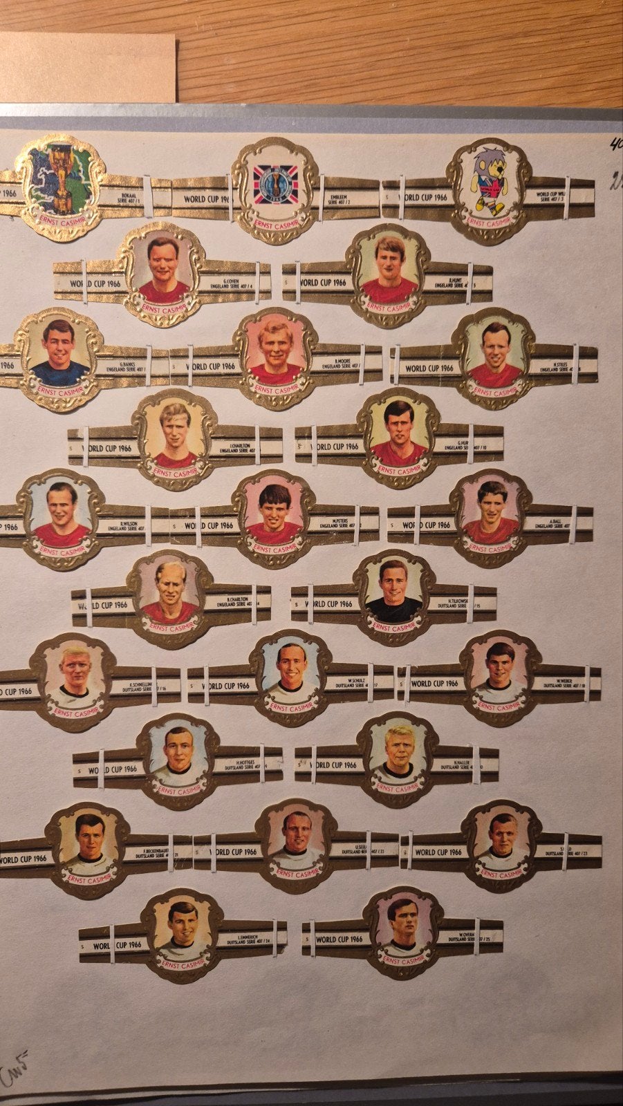 Sigarenbanden Voetbal WK 1966, Verzamelen, Ophalen, Zo goed als nieuw, Sigarenbandjes