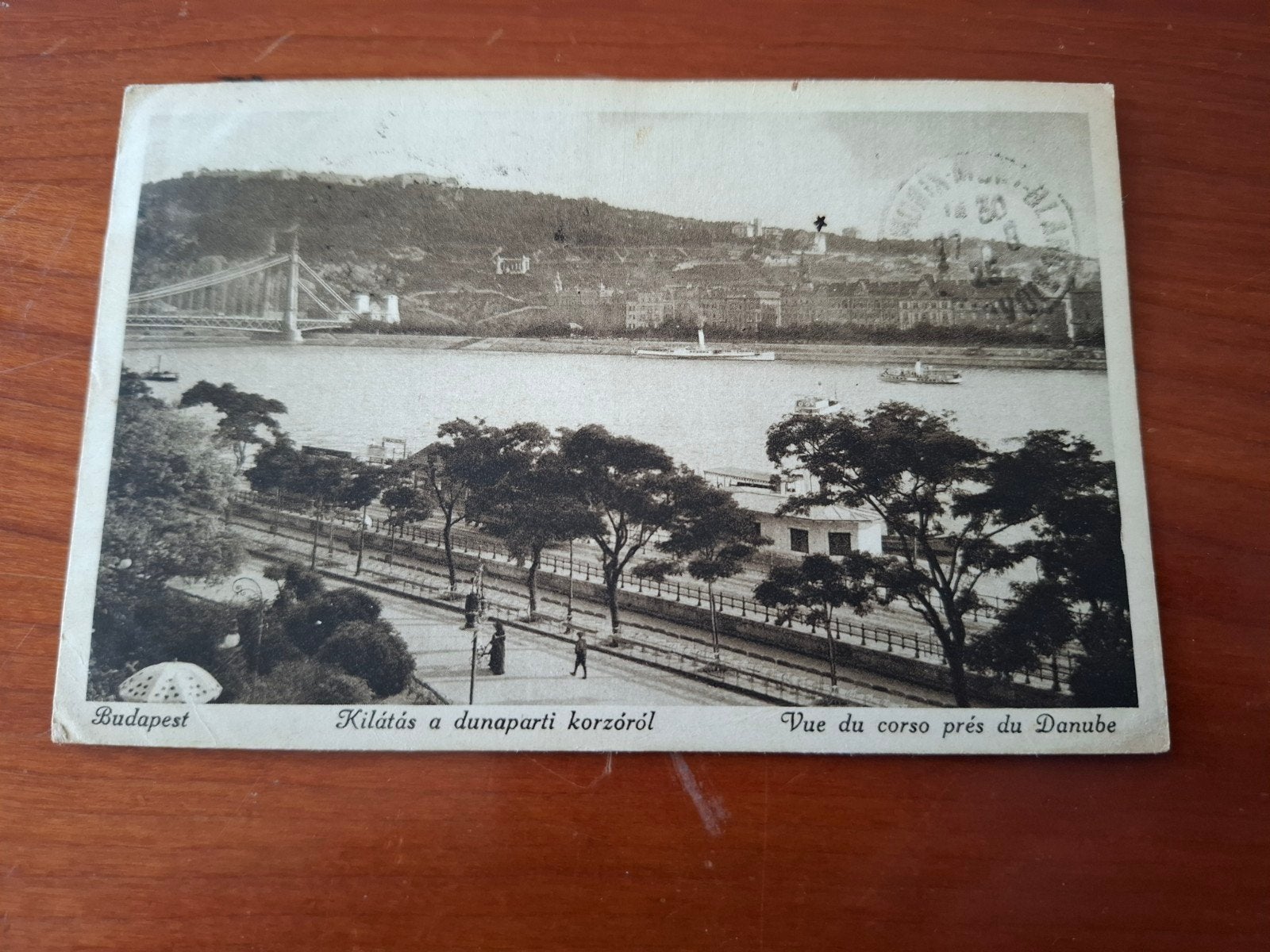 Ansichtkaart Boedapest, Donau promenade, begin 20e eeuw, Ophalen of Verzenden, Voor 1920, Gelopen, Overig Europa