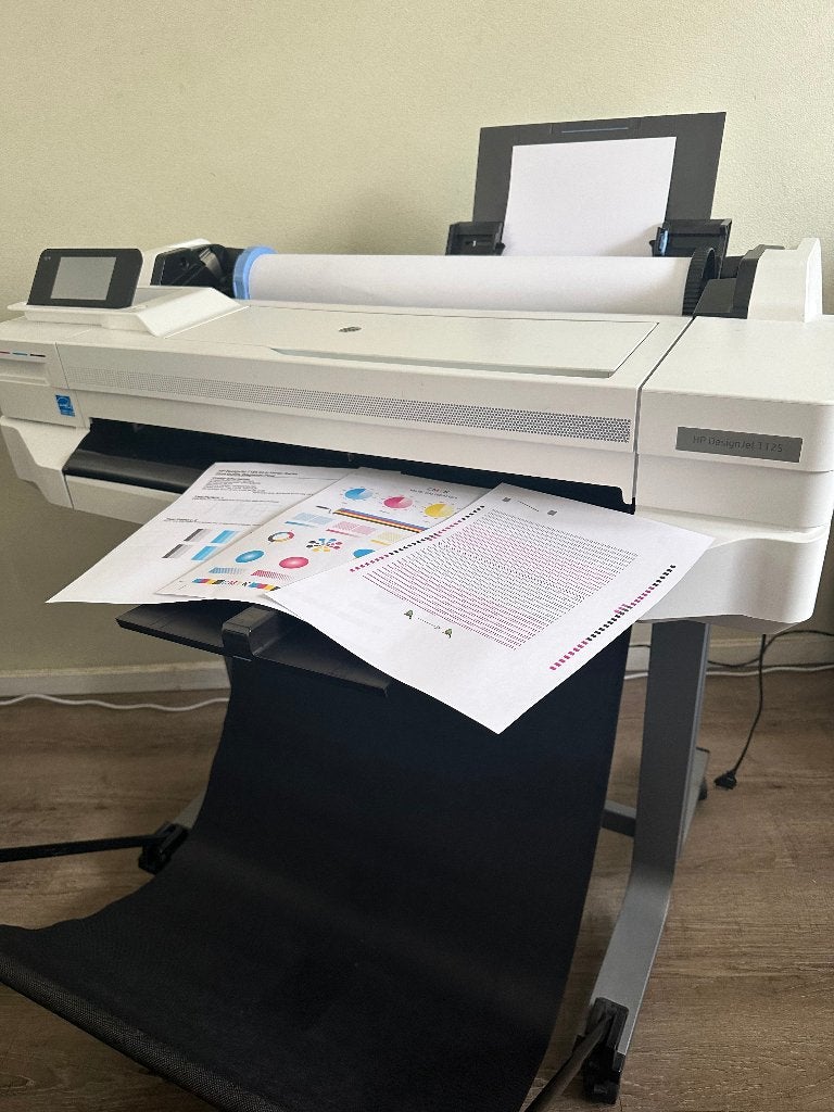 Koopje!!! Goedwerkende HP Designjet T125 A1 printer 24", Computers en Software, Printers, Ophalen, Gebruikt, Kleur printen, Printer