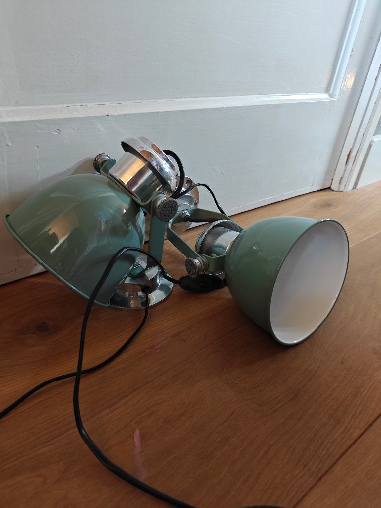 Look4Lamps wandspots/nachtlampjes groen, set van 2, Ophalen, E14 (klein), Met schakelaar, Zo goed als nieuw