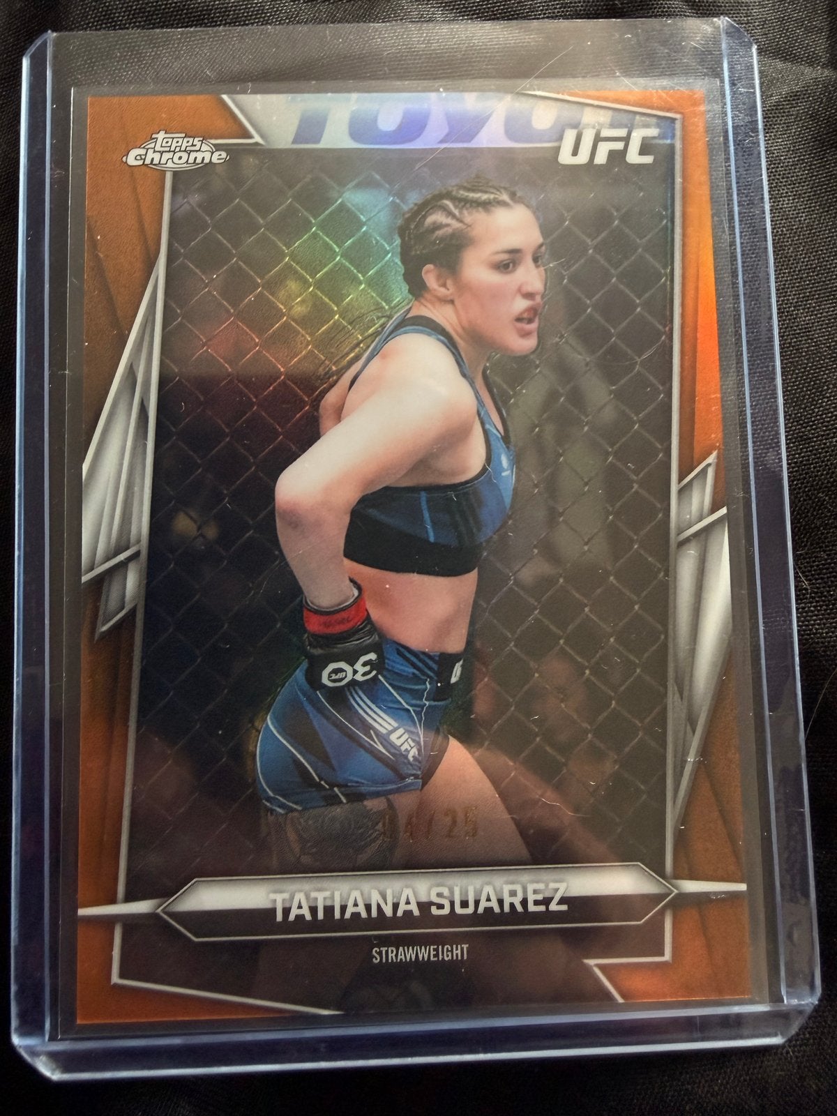 Topps Chrome UFC Tatiana Suarez Rookie Kaart 4/25, Ophalen, Zo goed als nieuw, Overige sporten, Spelerskaart