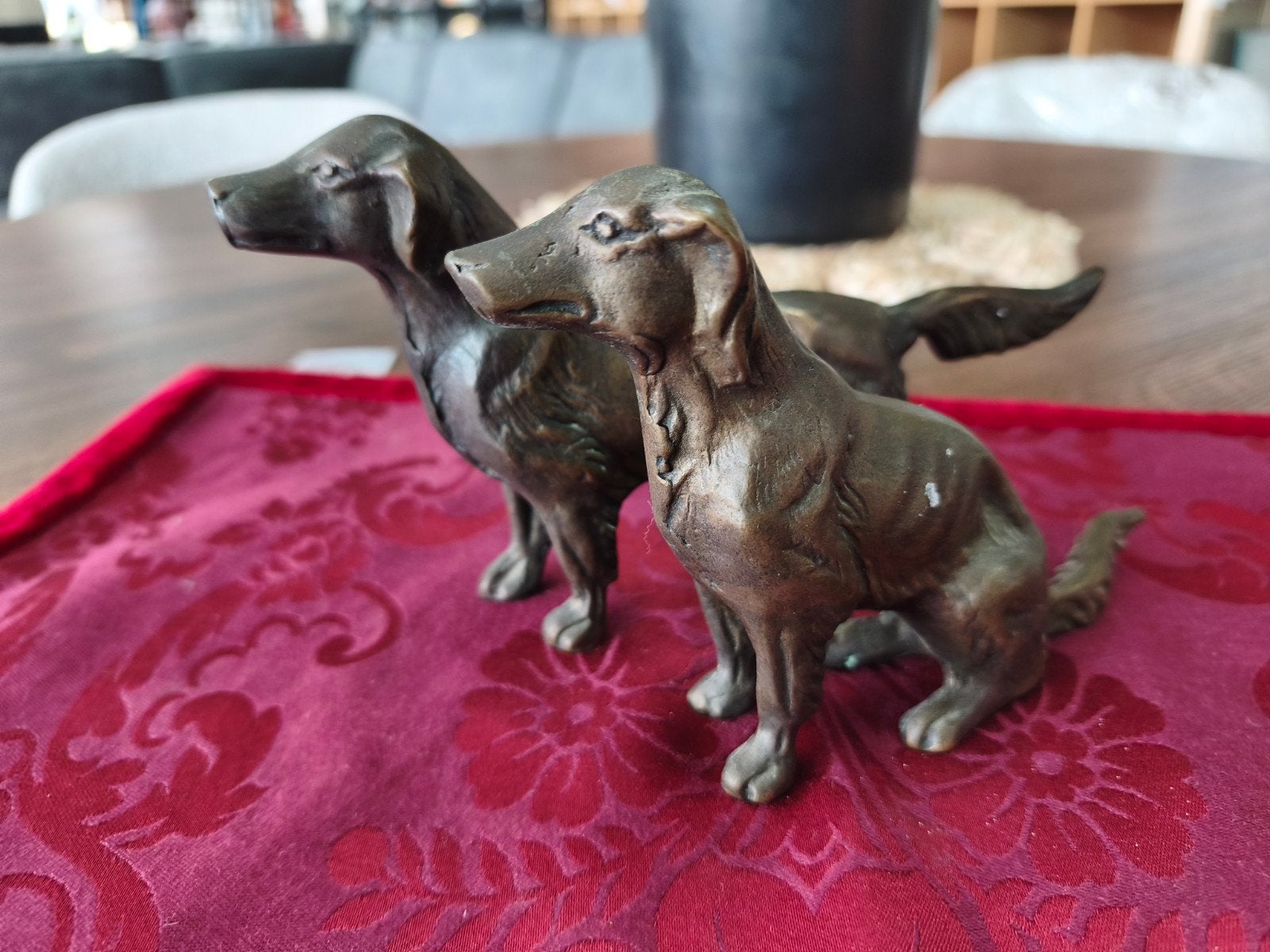 Antiek paar bronzen jachthonden (ca. 1900 - 1940), Ophalen of Verzenden