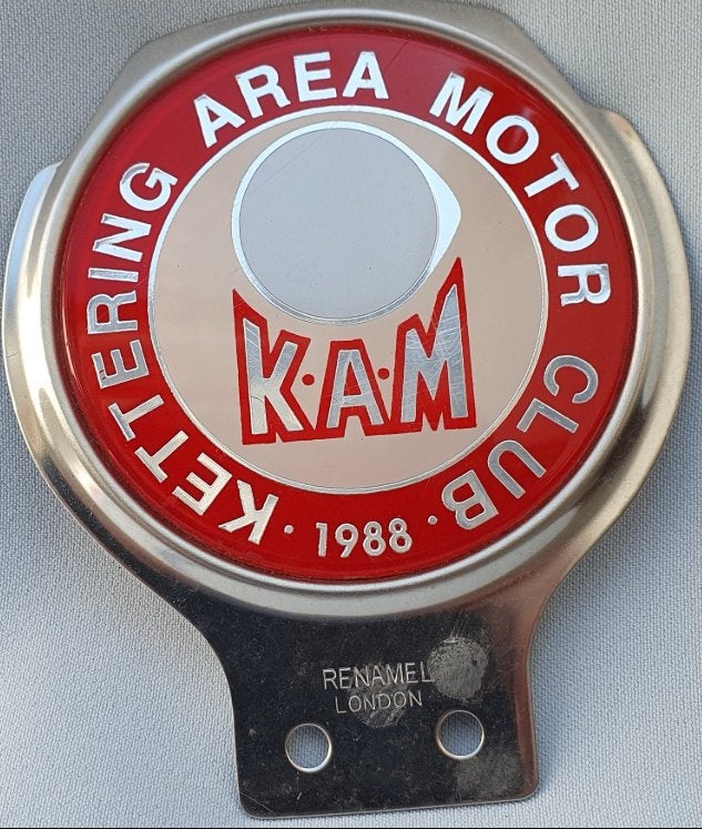 Auto badge van de KAM, "Kettering Area Motor" 1988, Verzenden, Zo goed als nieuw, Auto's