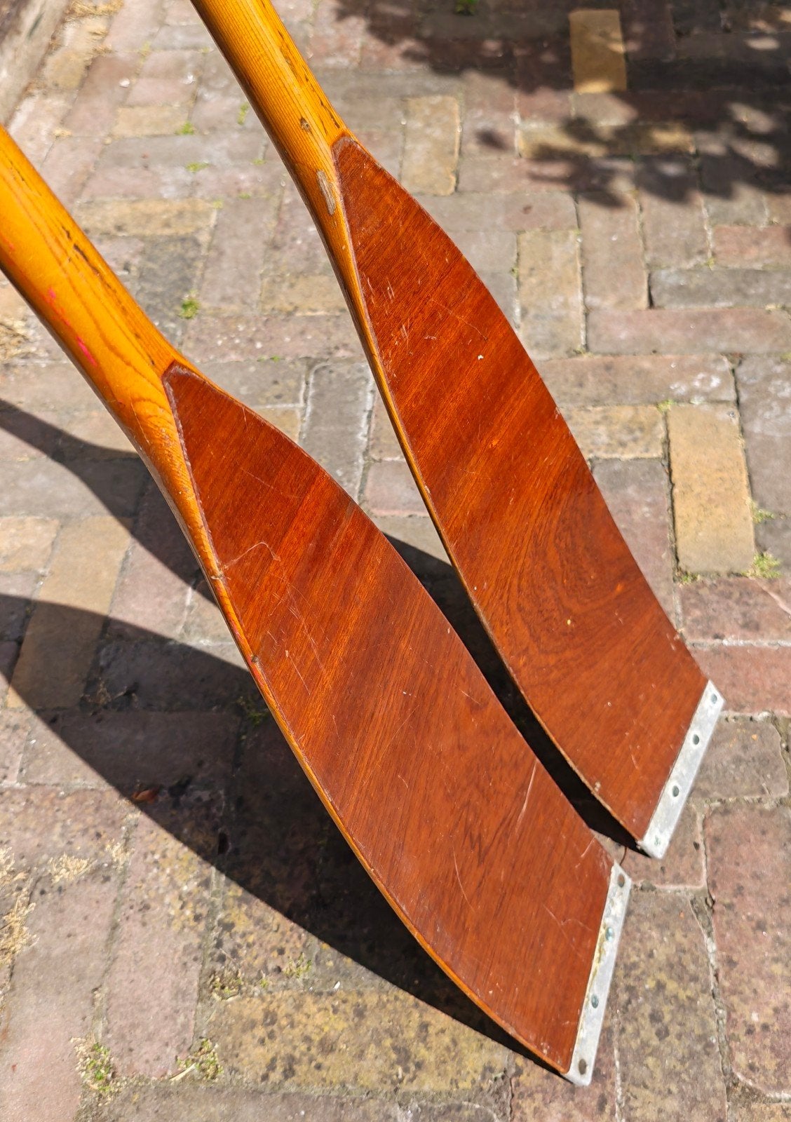 Houten peddels gelakt - Set van 2, Watersport en Boten, Ophalen of Verzenden