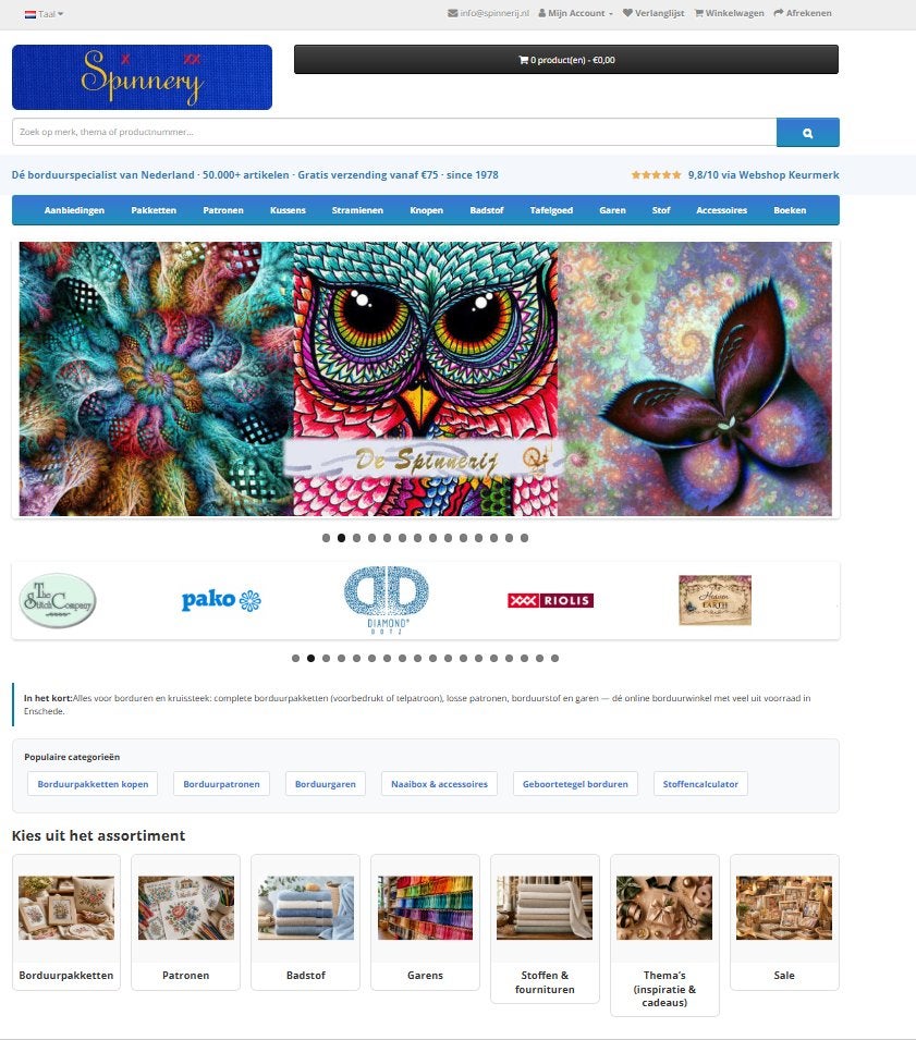 Webshop in borduurartikelen
