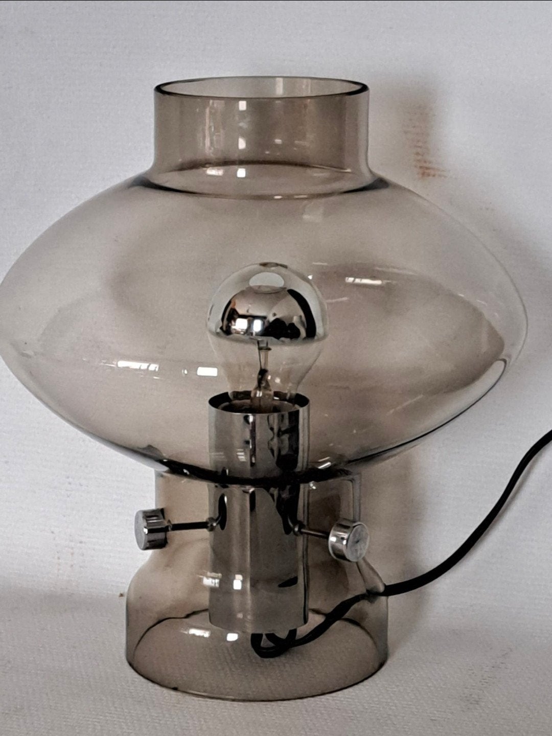 Vintage 70s/80s Nettelhof Leuchte glazen tafellamp, Ophalen of Verzenden