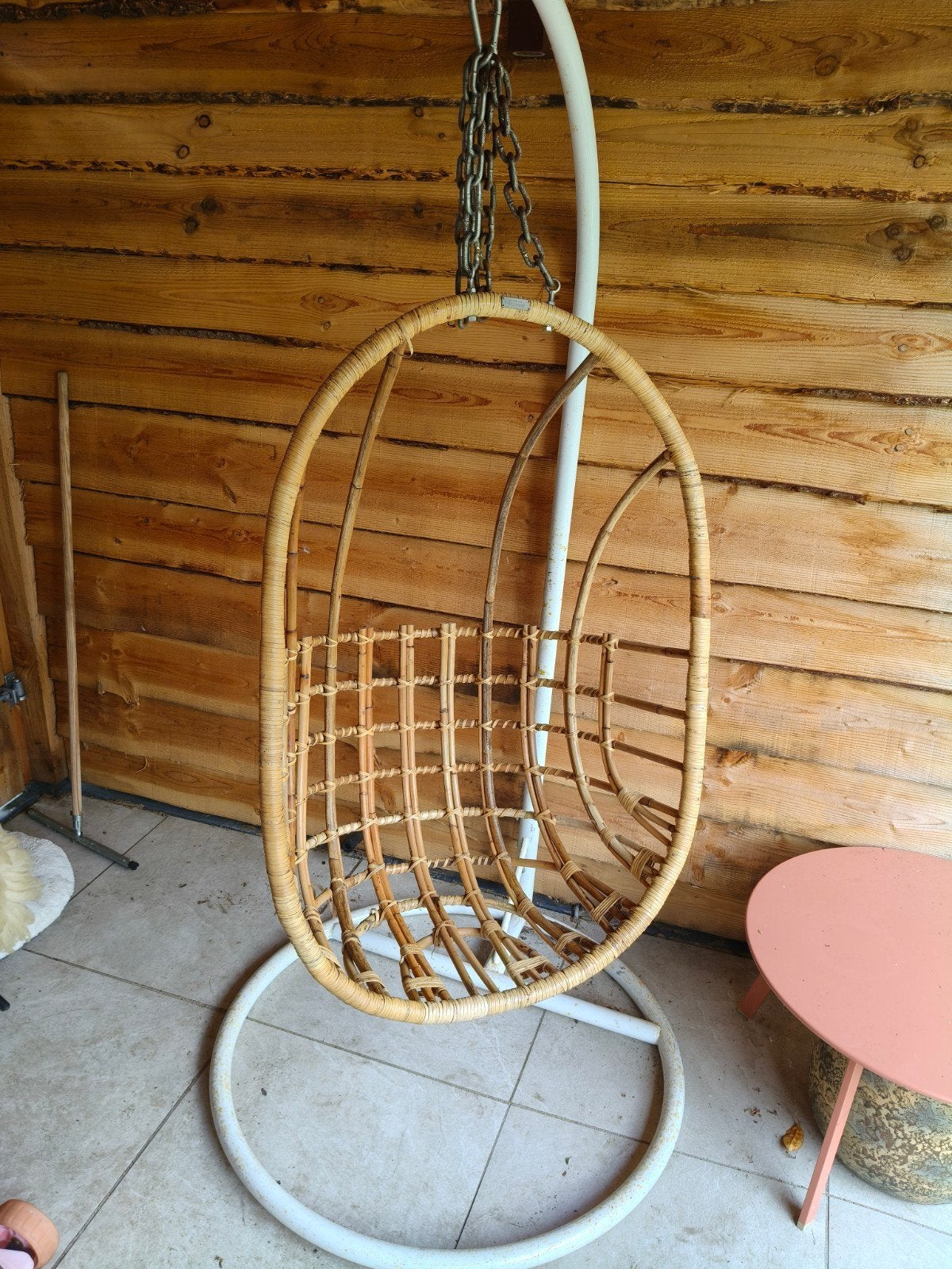 Sissy-Boy Hangstoel van rotan, Huis en Inrichting, Stoelen, Gebruikt, Eén, Metaal, Riet of Rotan, Overige kleuren, Ophalen