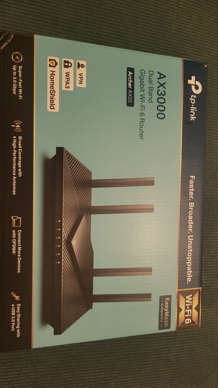 TP-Link Archer AX55 AX3000 Wi-Fi 6 Router, Computers en Software, Routers en Modems, Ophalen of Verzenden, Zo goed als nieuw, Router