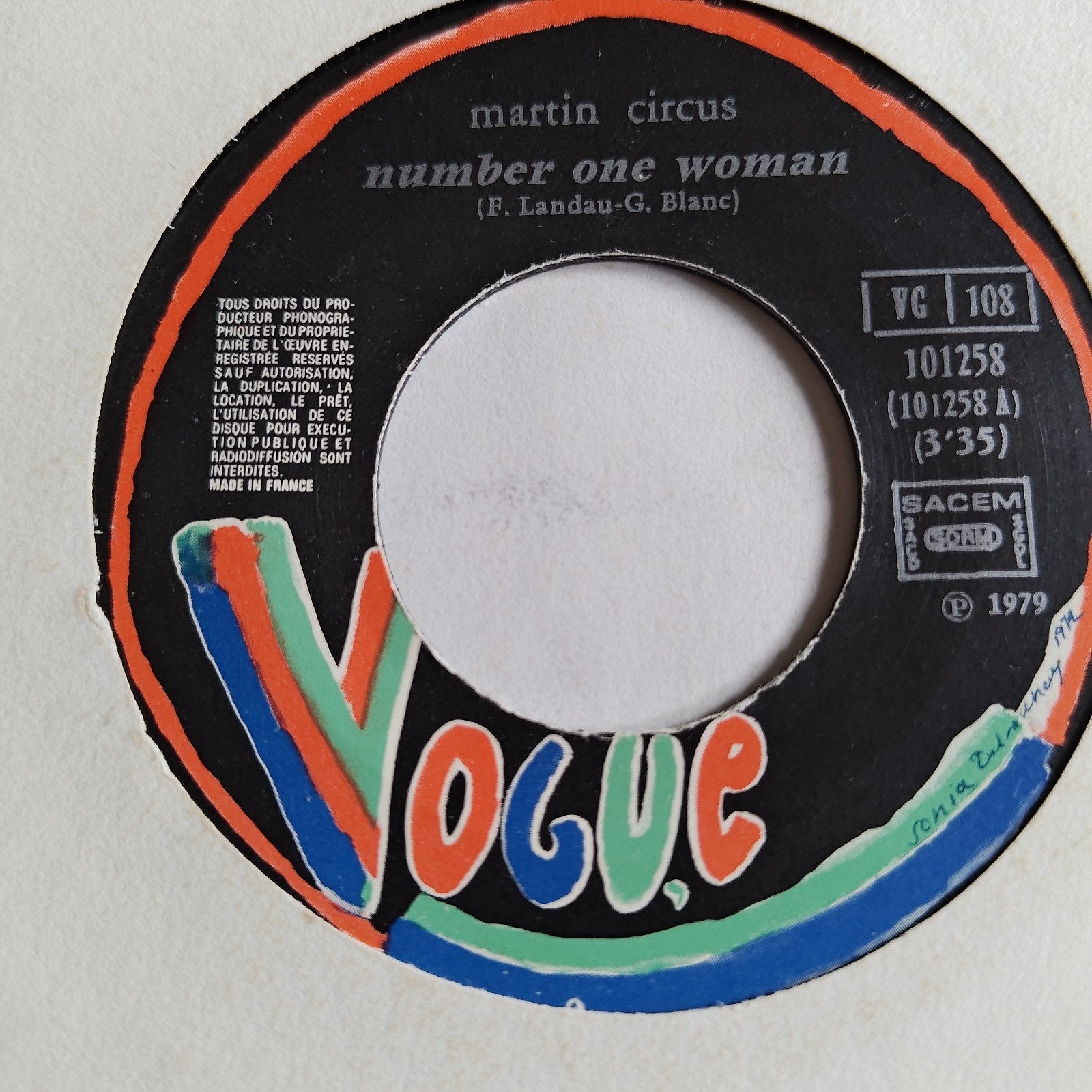 Martin Circus - Number One Woman (1979) 7 inch single, Ophalen of Verzenden, Gebruikt, 7 inch, EP