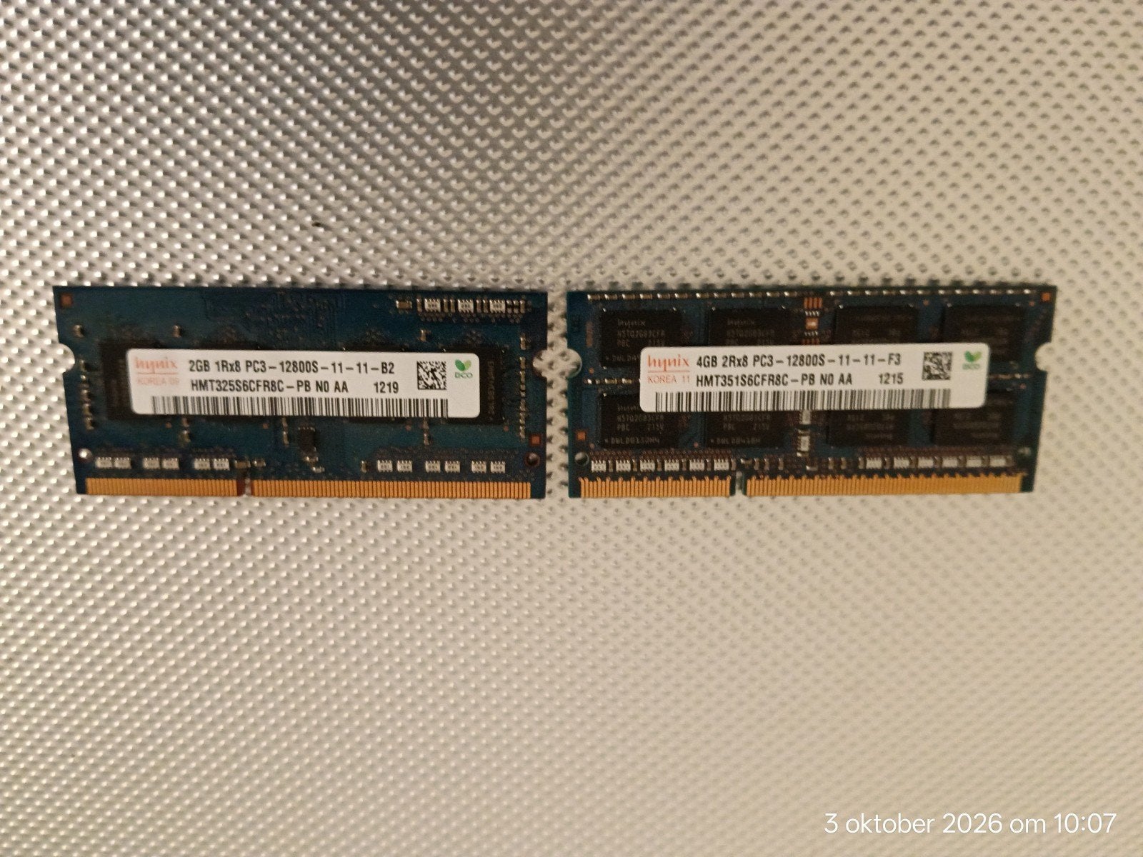 2x RAM Geheugenmodules voor Laptop (SO-DIMM)⁶, Ophalen, Gebruikt, DDR3, Laptop