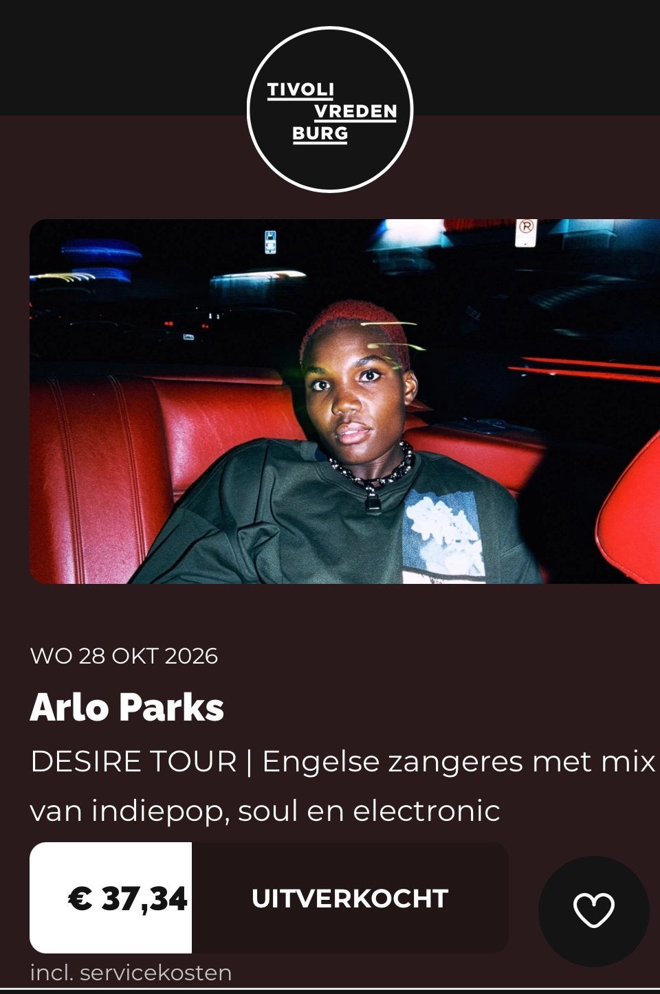 2 tickets Arlo Parks in Tivoli, Utrecht