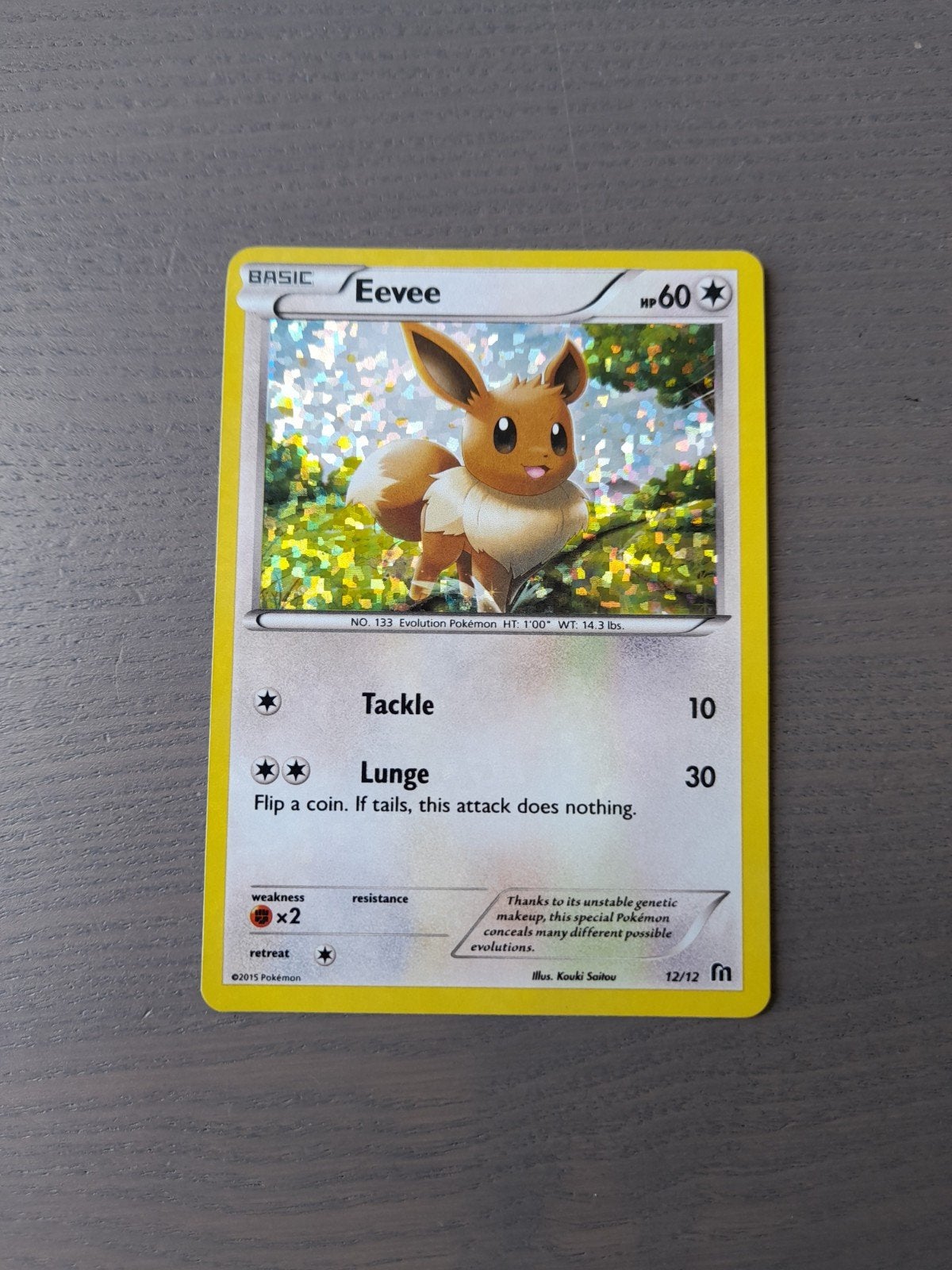 Mcdonalds 12/12 eevee holo, Ophalen of Verzenden, Zo goed als nieuw, Losse kaart, Foil