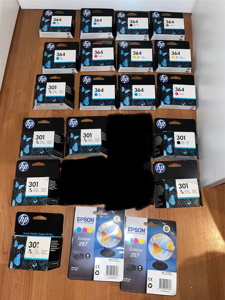 HP 301, 364 en Epson 267 Inktpatronen - over de datum, Ophalen, Nieuw, Cartridge