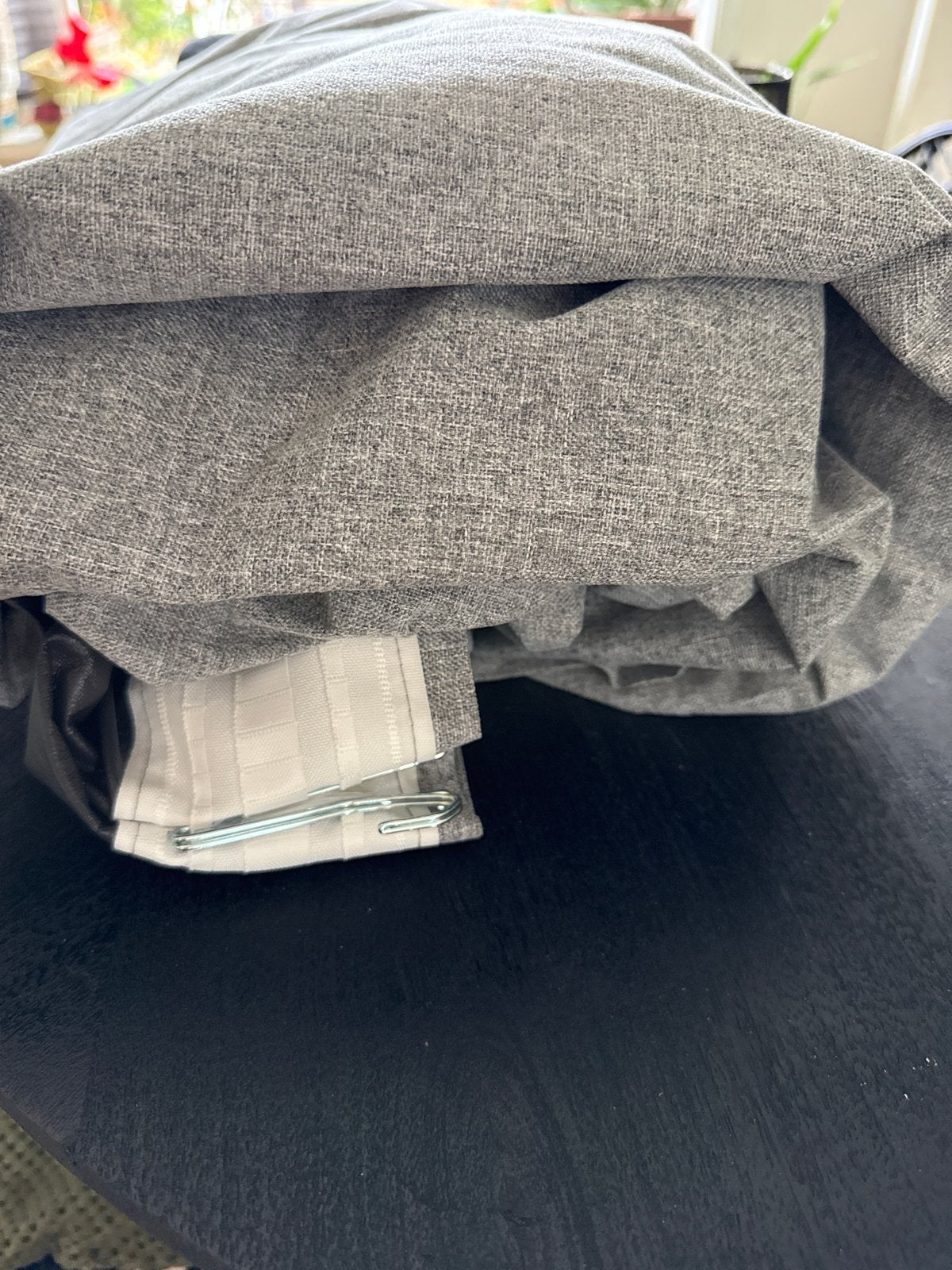 IKEA Rosenmandel gordijnen, grijs, 1 paar met haken, Met haken, Gebruikt, Ophalen of Verzenden, Gordijn