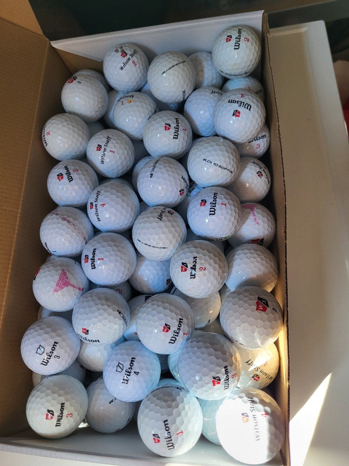 100 Wilson duo soft golfballen, Sport en Fitness, Golf, Ophalen of Verzenden, Zo goed als nieuw, Bal(len)