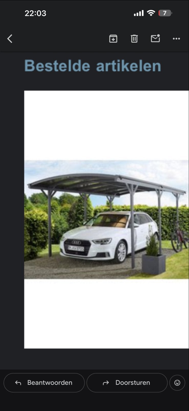 Nieuwe KoniFERA Enkele carport CP 7 - Ongeopend