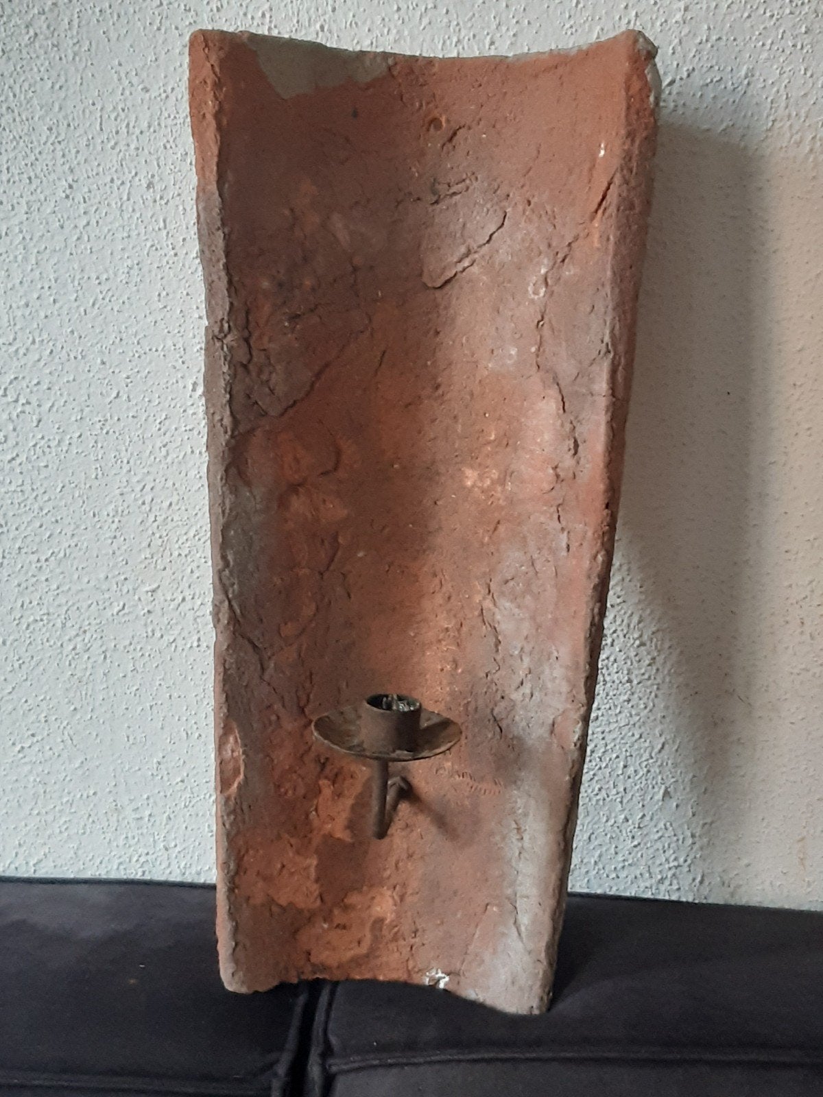 Landelijke wandkandelaar v dakpan ,stoer brocante sleets, Antiek en Kunst, Ophalen of Verzenden