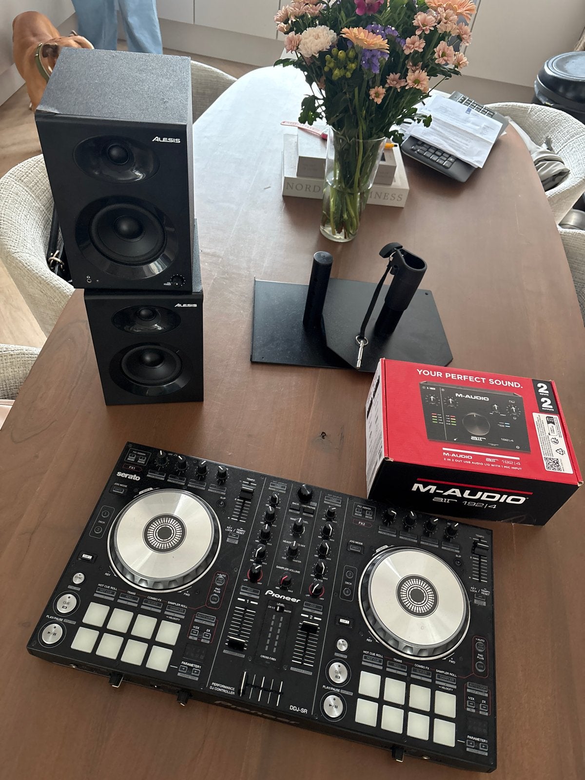 Complete DJ-set: Pioneer DDJ-SR, Alesis speakers, M-Audio, Ophalen of Verzenden, Gebruikt, Dj-set, Pioneer