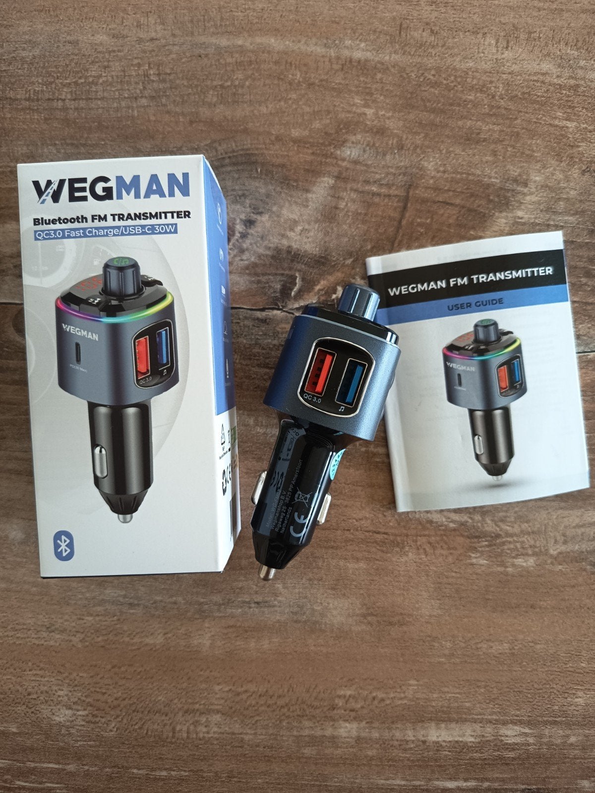 Wegman Bluetooth FM Transmitter QC3.0 Fast Charge/USB-C 30W, Ophalen, Nieuw