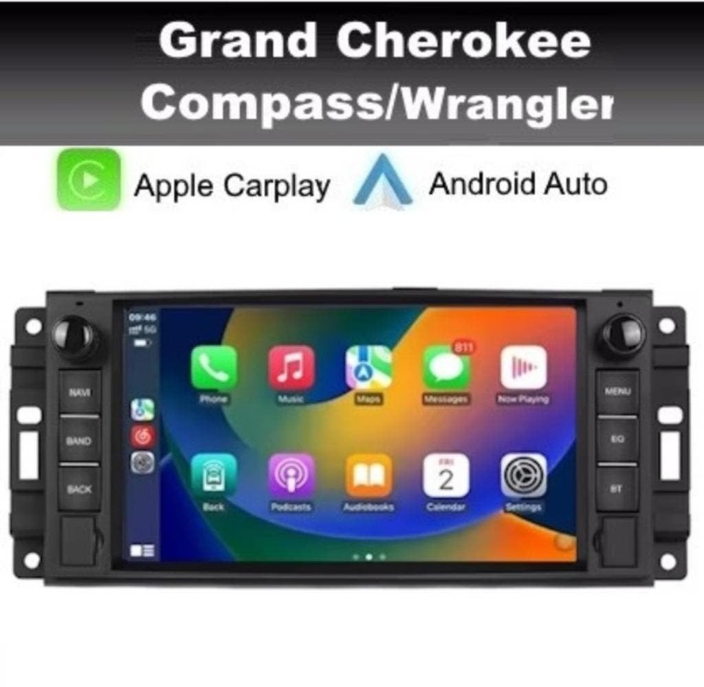 Jeep Cherokee Patriot navigatie android 14 dab apple carplay, Ophalen of Verzenden, Nieuw