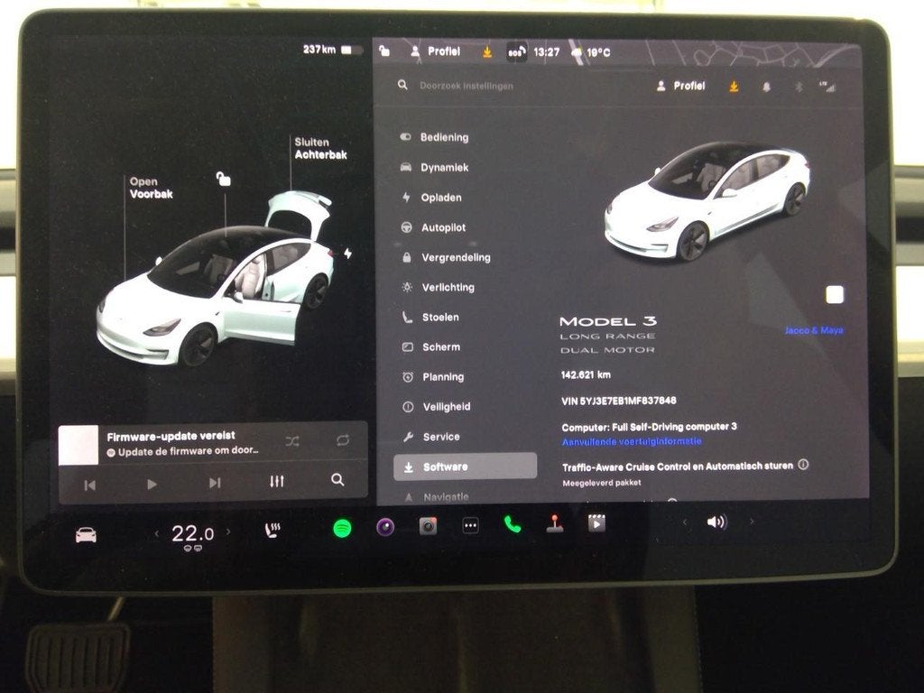 Tesla Model 3 Long-Range AWD 351pk 75 kWh FACELIFT [ WIT LED, Auto's, Tesla, Automaat, Gebruikt, Adaptive Cruise Control, Wit