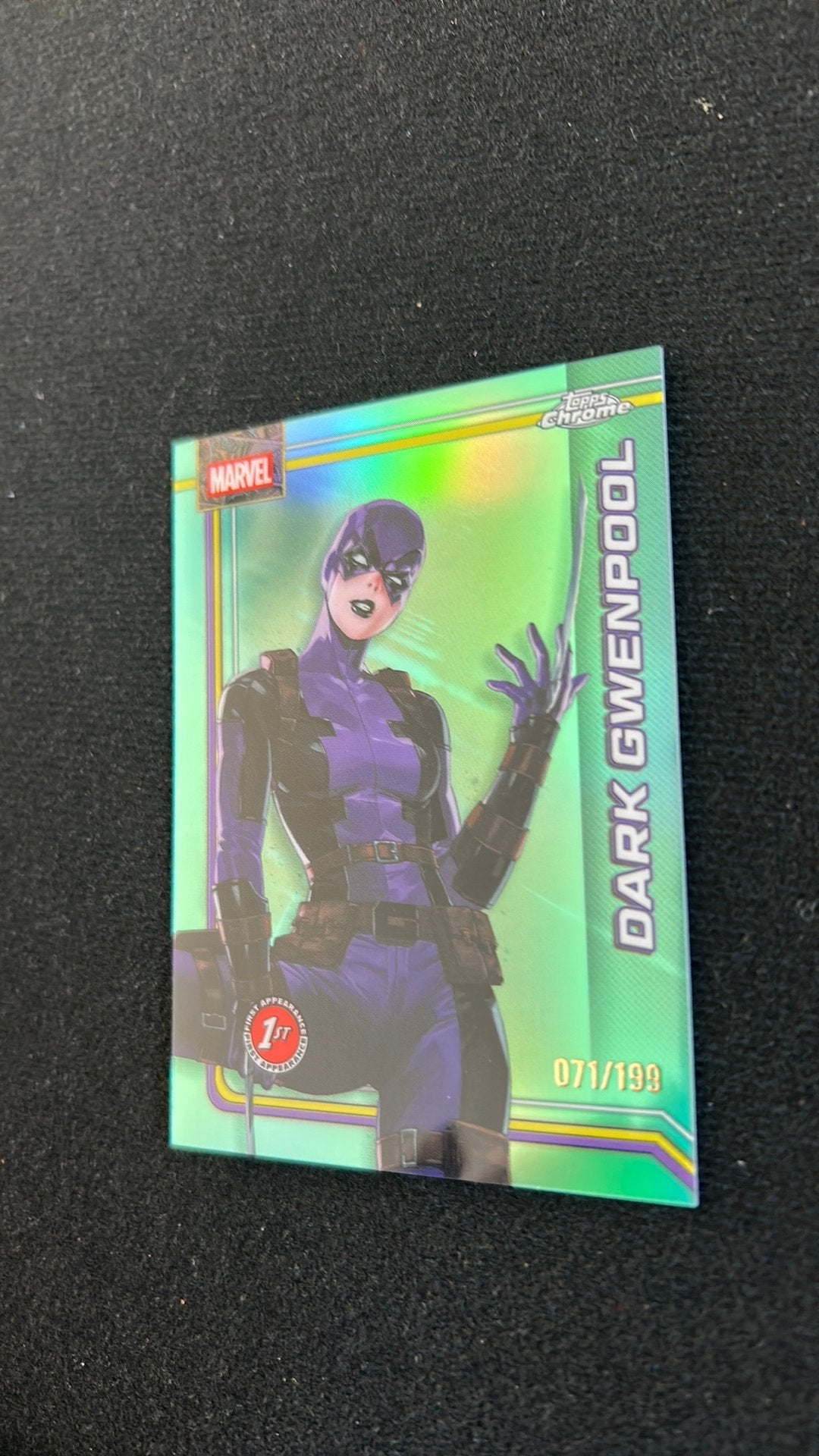 Dark Gwenpool #027-Aqua Refractor (071/199) - DEBUT, Verzenden, Zo goed als nieuw, Losse kaart