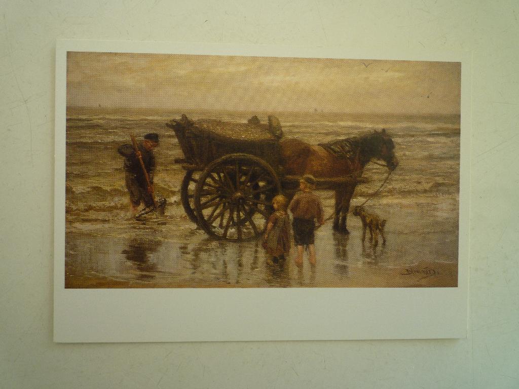 De Schelpenvissers kunstkaart B.J. Blommers paard wagen, Verzamelen, Ophalen of Verzenden, Voor 1920, Sterren en Beroemdheden