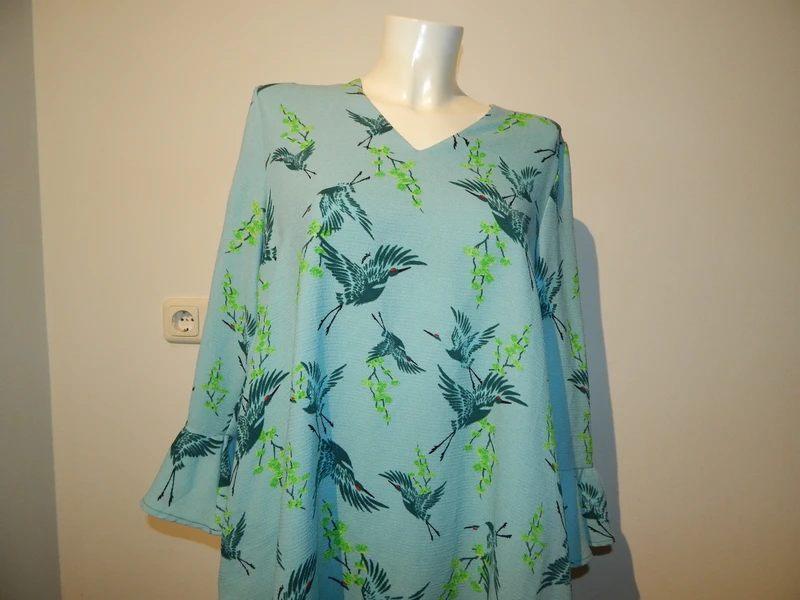 Essentiel Antwerp jurk vogel print mooie frisse tinten M, Maat 38/40 (M), Zo goed als nieuw, Verzenden, Blauw