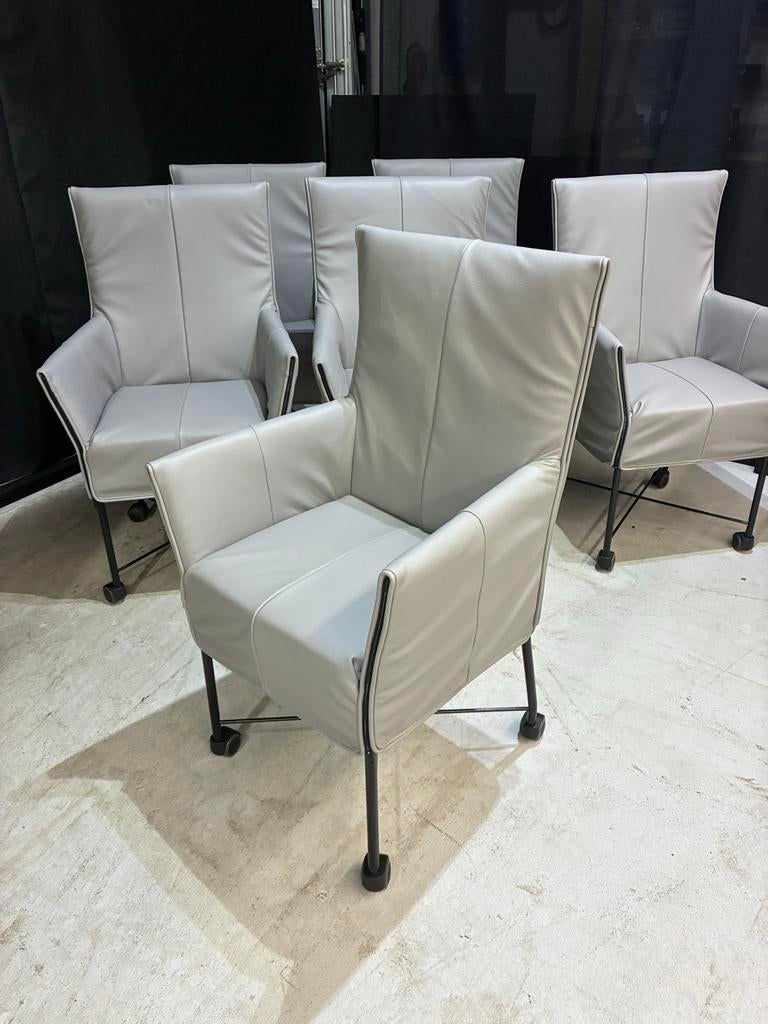 6 Montis Chaplin stoelen - Nieuw Leer
