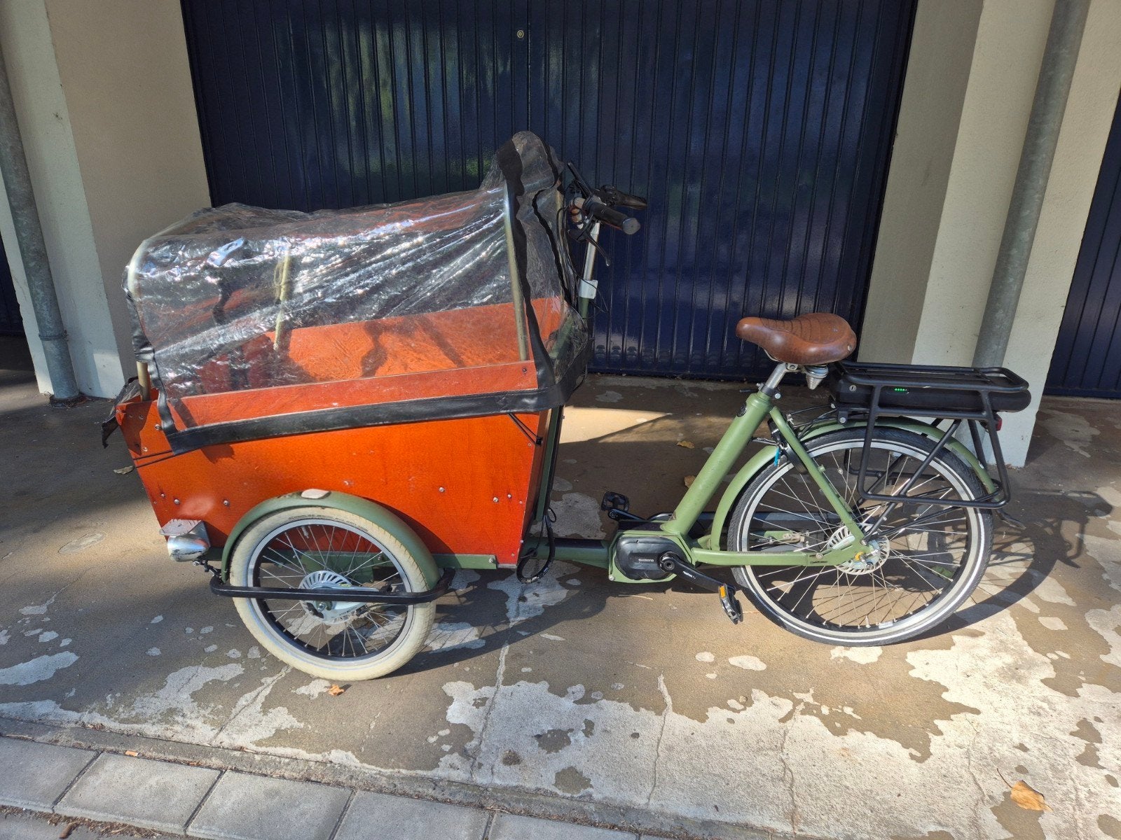 Elektrische Bakfiets met huif - Ideaal voor kinderen, Fietsen en Brommers, Ophalen