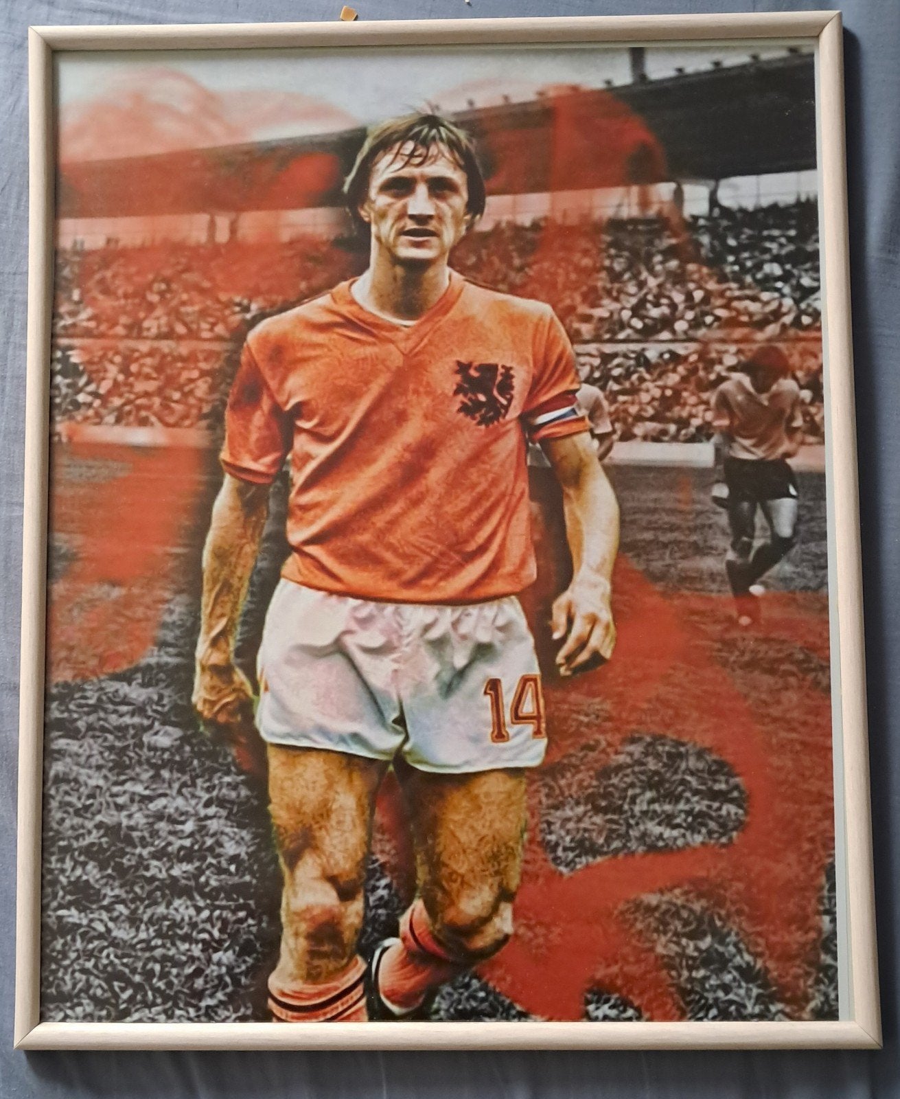 Ingelijste foto Johan Cruijff - Oranje shirt nr. 14, Verzamelen, Ophalen of Verzenden, Gebruikt, Ajax