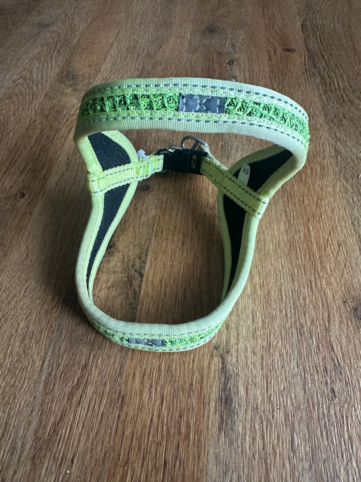 tuig halsband mt xs hond honden pup tuigje reflecterend geel, Ophalen of Verzenden, Gebruikt