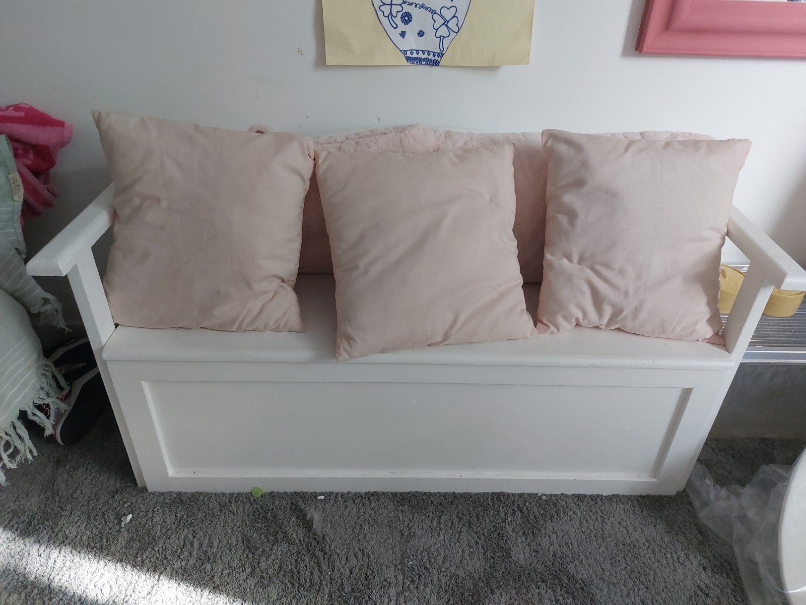 Bankje met opbergruimte - 95x48x37 cm, Gebruikt, Minder dan 75 cm, Tweepersoons, Ophalen of Verzenden
