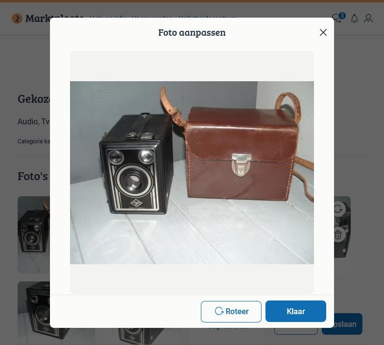 Agfa box camera met gouden bies, made in Germany