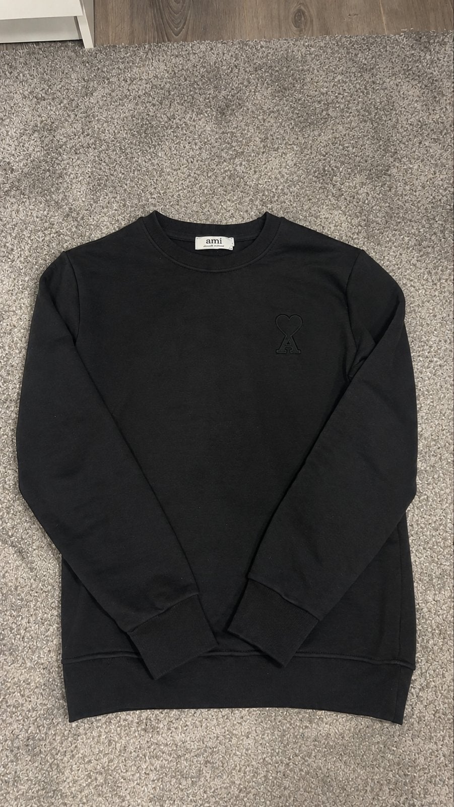 Ami Paris Alexandre Mattiussi Sweatshirt Zwart Maat M, Ophalen of Verzenden, Zo goed als nieuw, Maat 48/50 (M), Zwart